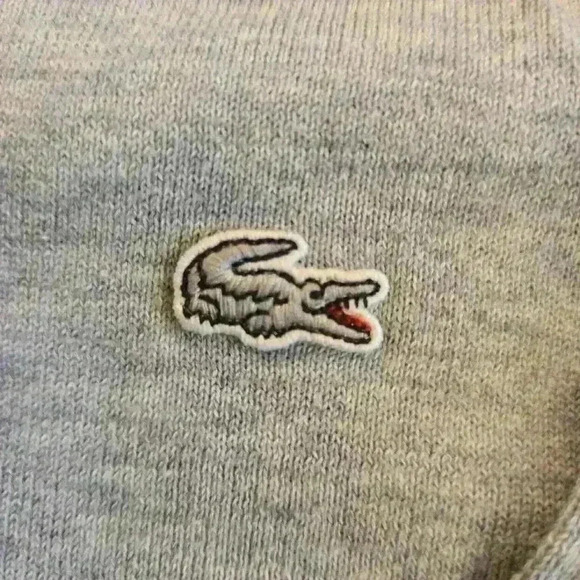 Lacoste Womens V-Neck Cotton Pullover Sweater Size 40/Medium Gray - Picture 5 of 9